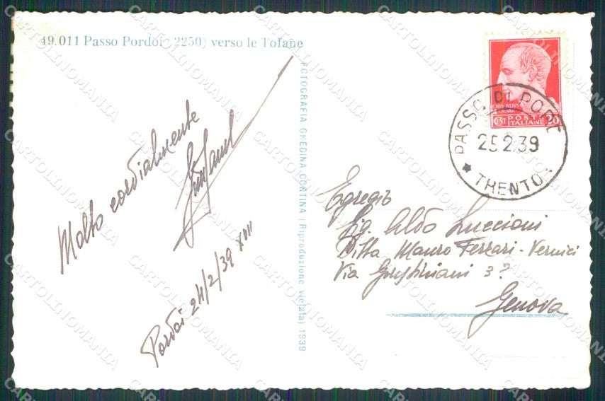Trento Canazei Passo Pordoi Verso Tofana Foto cartolina MX3358 – retro