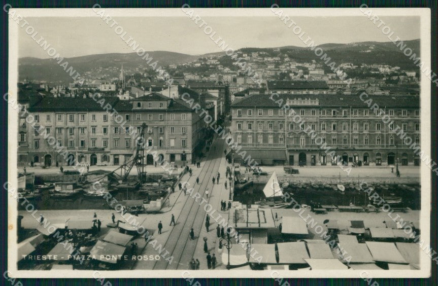 Trieste Città Piazza Ponte Rosso Mercato Foto cartolina MX3364 – fronte