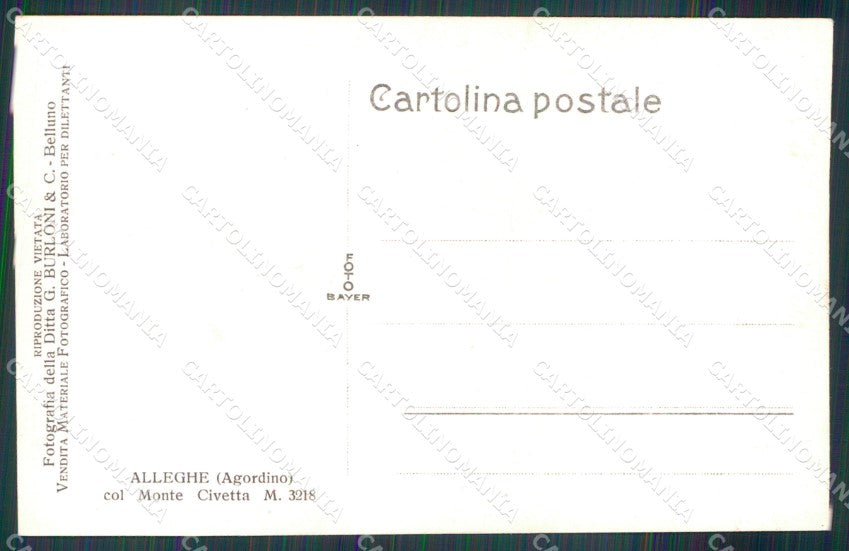 Belluno Alleghe Monte Civetta Foto cartolina MX3367 – retro