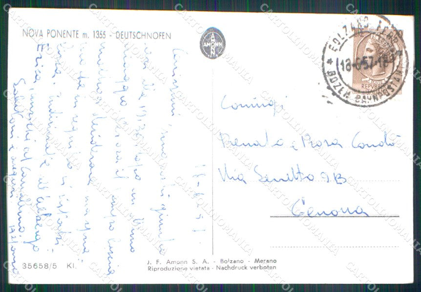 Bolzano Nova Ponente Veduta Generale Foto cartolina MX3370 – retro