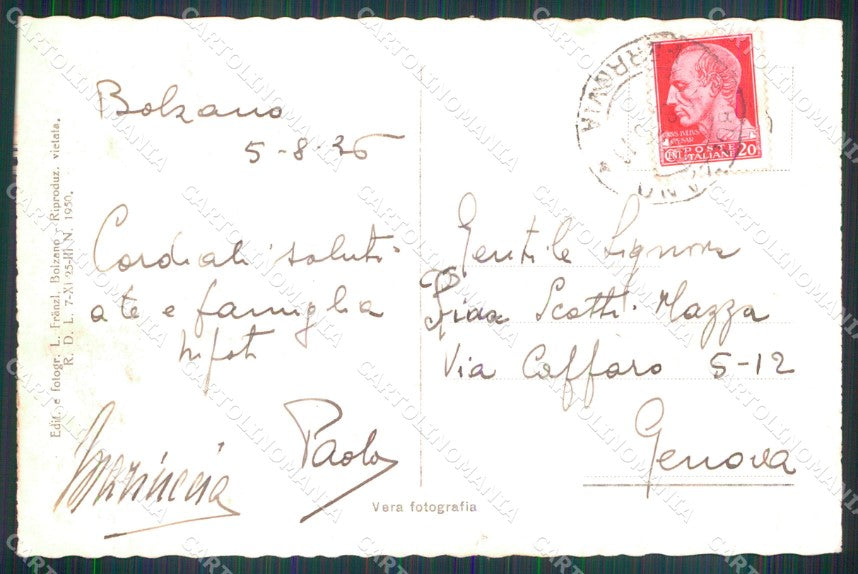 Bolzano Città Piazza Vittorio Emanuele III Franzl 700 397 Foto cartolina MX3396 – retro