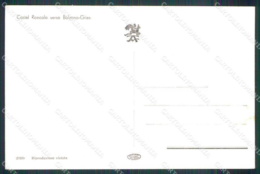 Bolzano Gries Castel Roncolo Foto cartolina MX3397 – retro
