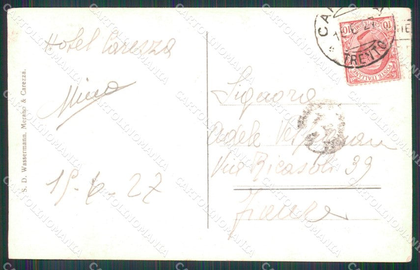 Bolzano Nova Levante Hotel Lago di Carezza Foto cartolina MX3436 – retro