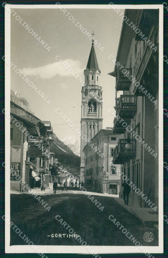 Belluno Cortina d'Ampezzo Veduta Generale con Chiesa Foto cartolina MX3443 – fronte