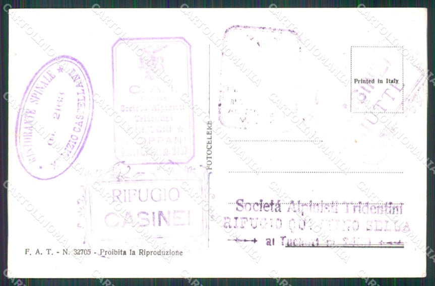 Trento Madonna di Campiglio Rifugio del Tuckett Brenta Foto cartolina MX3458 – retro