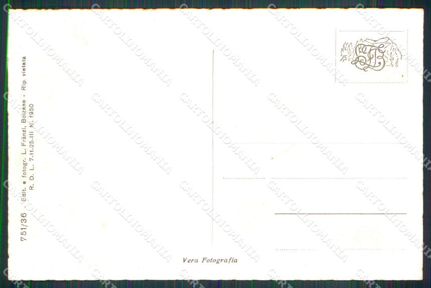 Trento Moena Val di Fiemme Franzl 751 36 Foto cartolina MX3478 – retro