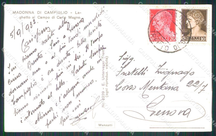 Trento Madonna di Campiglio Laghetto Campo Carlo Magno Foto cartolina MX3497 – retro