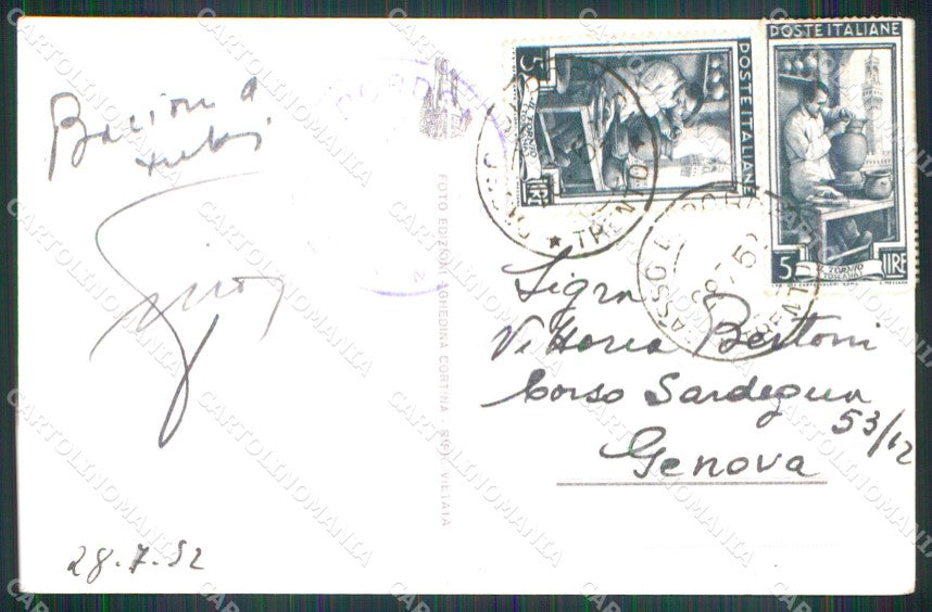 Trento Canazei Passo Pordoi Gruppo Sella Foto cartolina MX3507 – retro