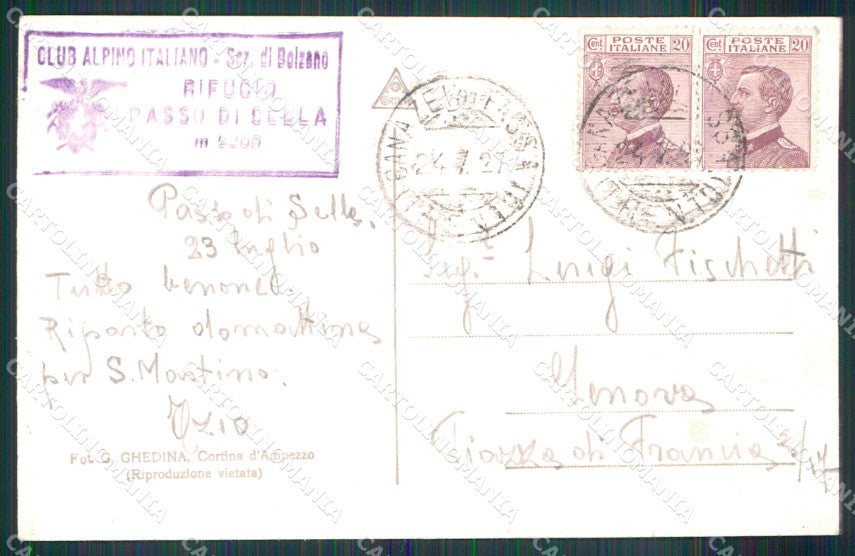Trento Canazei Rifugio Passo Sella Foto cartolina MX3521 – retro