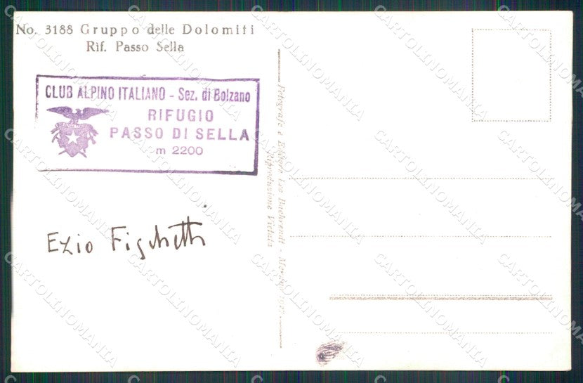 Trento Canazei Rifugio Passo Sella Foto cartolina MX3536 – retro