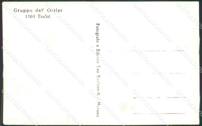 Bolzano Solda Gruppo Ortler Trafoi Foto cartolina MX3563 – retro