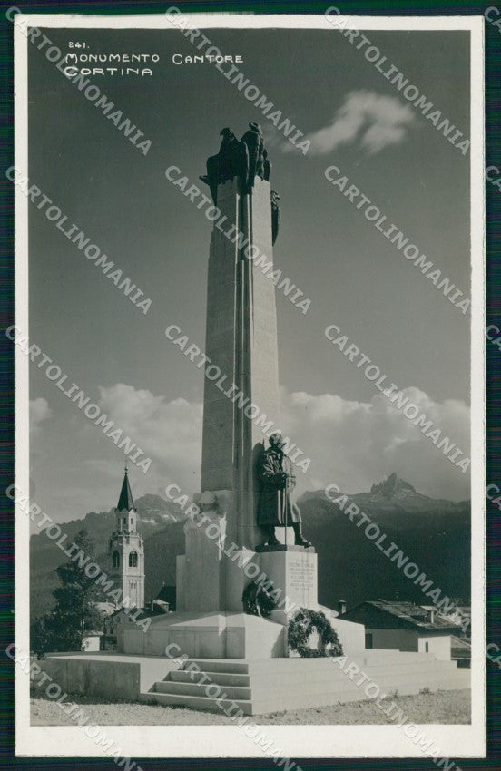 Belluno Cortina d'Ampezzo Monumento Cantore Alpini Foto cartolina MX3573 – fronte