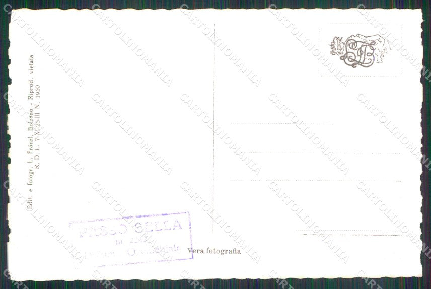 Trento Canazei Rifugio Passo Sella Franzl 725 82 Foto cartolina MX3576 – retro