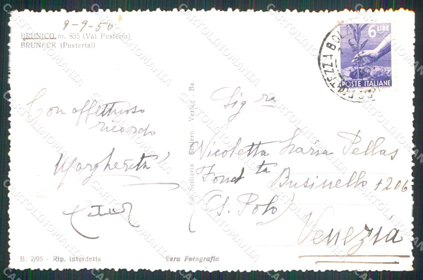 Bolzano Brunico Val Pusteria Dolomiti Foto cartolina MX3626 – retro
