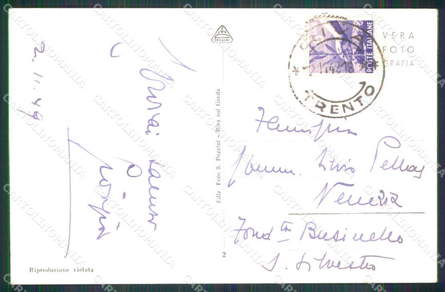 Trento Riva del Garda Lago con Piroscafo Foto cartolina MX3673 – retro