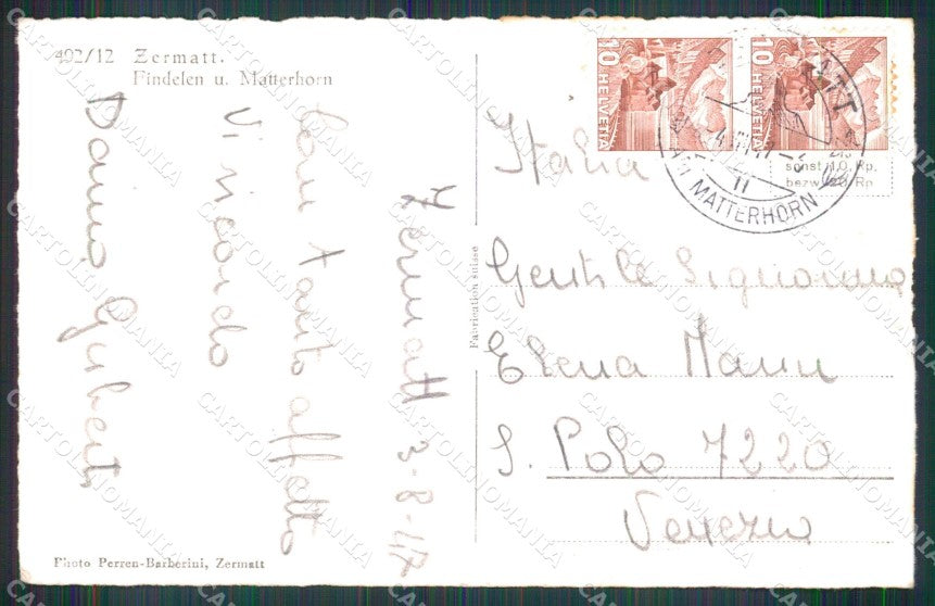 Svizzera Canton Vallese Zermatt Baite Foto cartolina MX3701 – retro