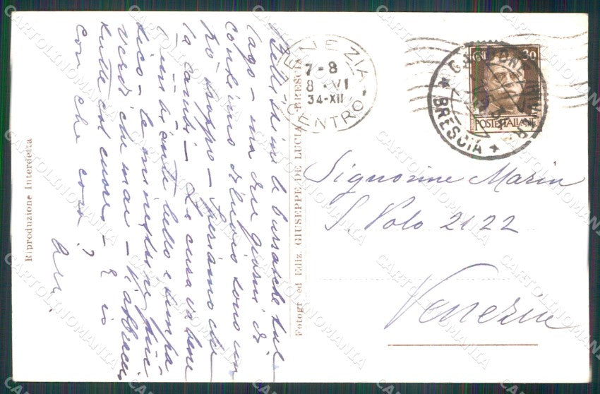 Brescia Gardone Vittoriale Cortile Schiavoni Foto cartolina MX3703 – retro