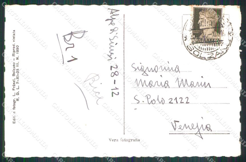 Bolzano Siusi allo Sciliar Castelrotto Franzl 725 189 Foto cartolina MX3710 – retro