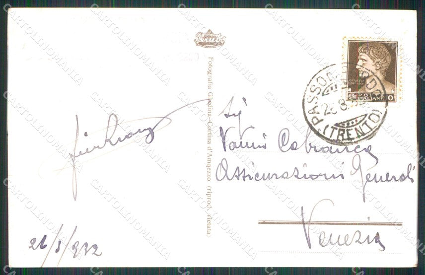 Trento Canazei Passo Pordoi Sasso Beccie Sassolungo Foto cartolina MX3718 – retro