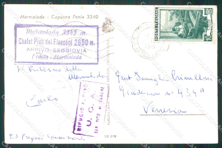 Trento Canazei Marmolada Capanna Penia Foto cartolina MX3753 – retro