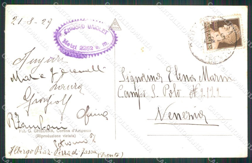Trento Pozza di Fassa Rifugio Vajolet Verso Coronelle Foto cartolina MX3757 – retro