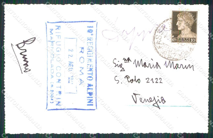 Trento Vigo di Fassa Rifugio Contrin Marmolada Foto cartolina MX3761 – retro