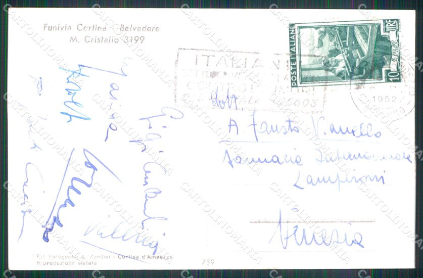 Belluno Cortina d'Ampezzo Funivia Belvedere Zardini Foto cartolina MX3766 – retro