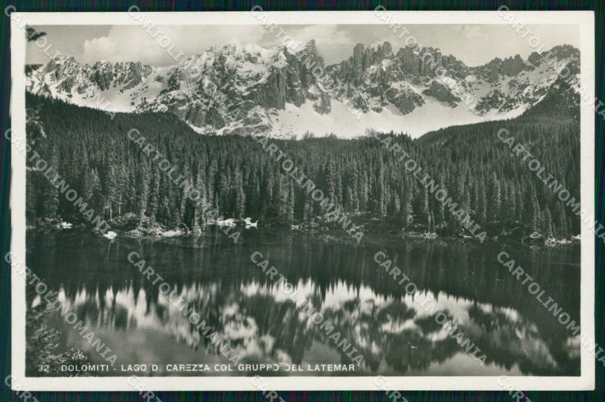 Bolzano Nova Levante Lago Carezza Gruppo Latemar Foto cartolina MX3788 – fronte