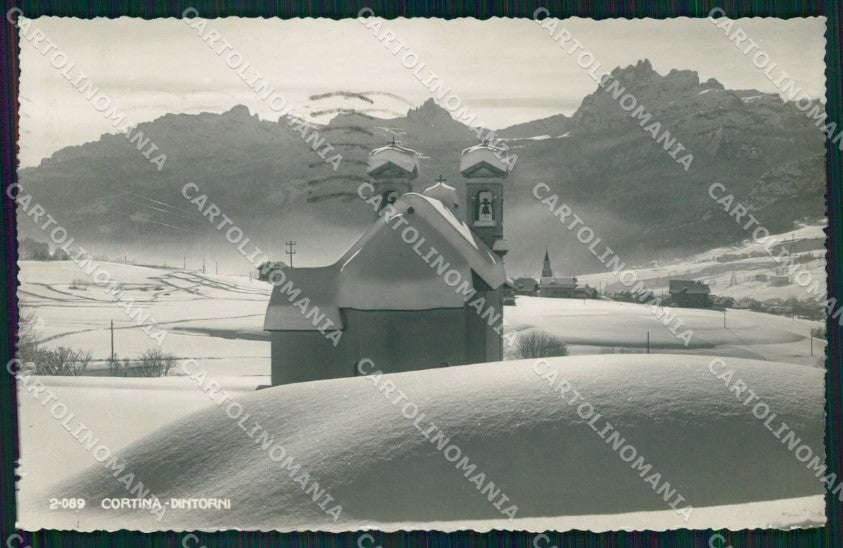 Belluno Cortina d'Ampezzo Paesaggio Innevato Foto cartolina MX3793 – fronte