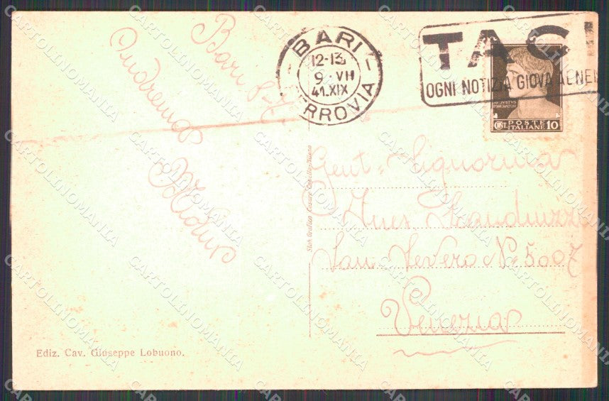 Bari Città Corso Cavour cartolina MX3823 – retro