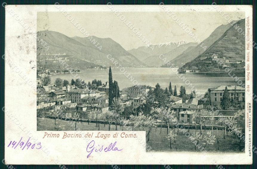 Como Città Primo Bacino del Lago cartolina MX3832 – fronte