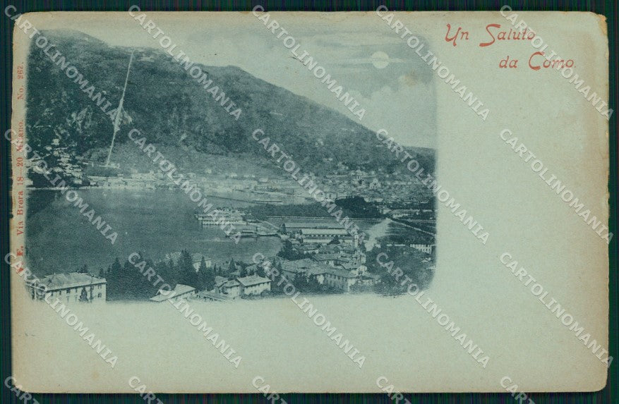 Como Città Saluto da Lago Chiaro di Luna cartolina MX3847 – fronte