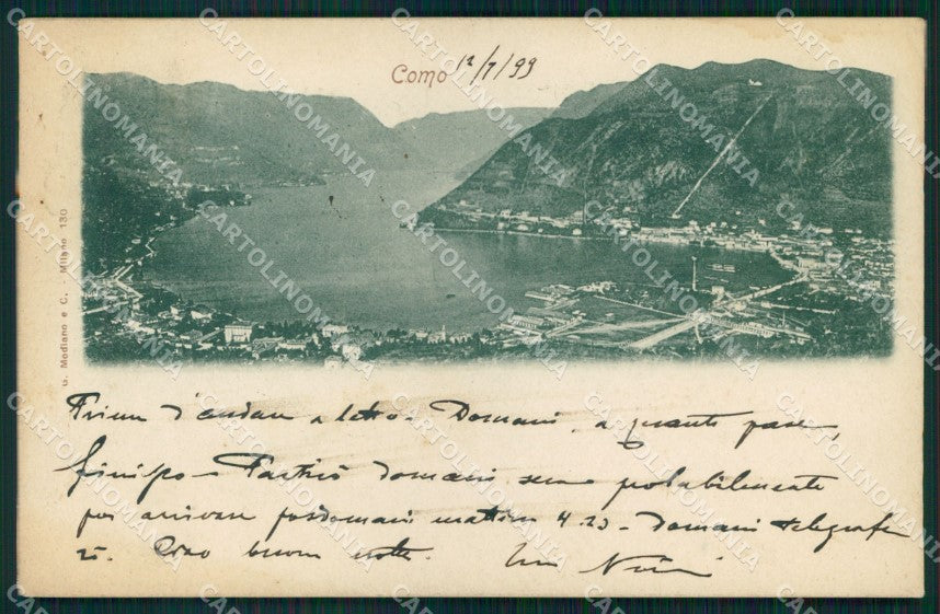 Como Città Veduta Generale Lago PIEGHINA Modiano 130 cartolina MX3852 – fronte