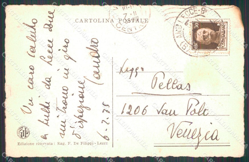 Lecce Città Seminario Vescovile ABRASA cartolina MX3854 – retro
