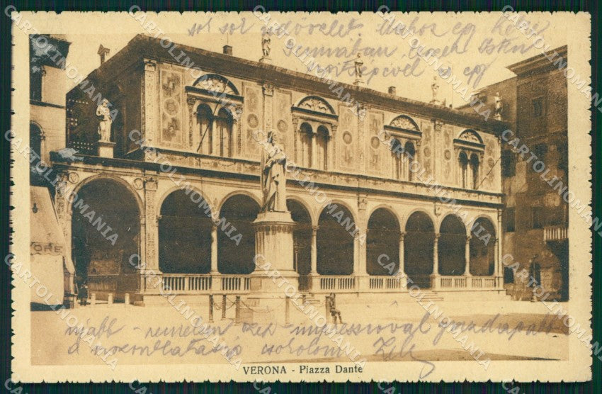 Verona Città Piazza Dante cartolina MX3860 – fronte