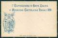 Torino Città Esposizione Arte Sacra Intero Postale cartolina MX3868 – fronte