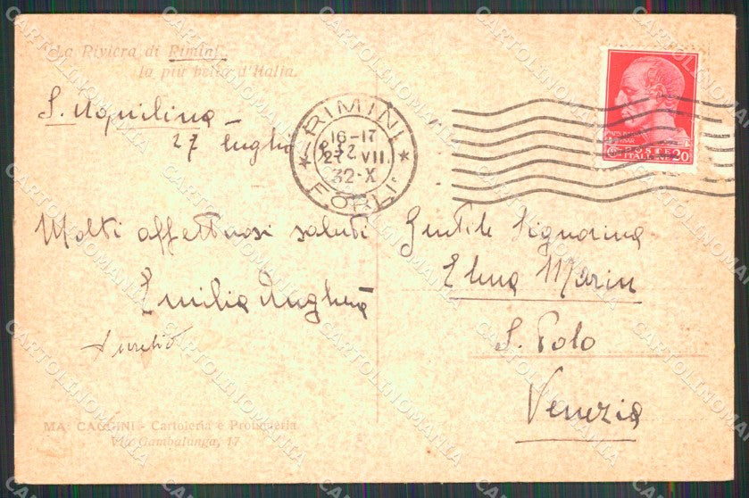 Rimini Città Porto Canale Barche cartolina MX3871 – retro