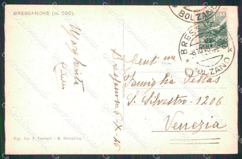 Bolzano Bressanone Veduta Generale Duomo cartolina MX3886 – retro