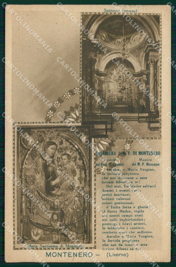 Livorno Città Montenero Interno Santuario cartolina MX3903 – fronte