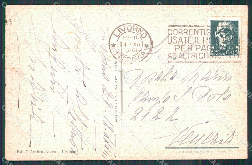 Livorno Città Montenero Interno Santuario cartolina MX3903 – retro