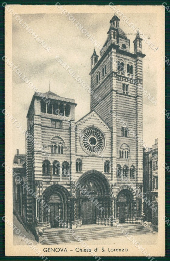 Genova Città Chiesa San Lorenzo PIEGHINA cartolina MX3909 – fronte