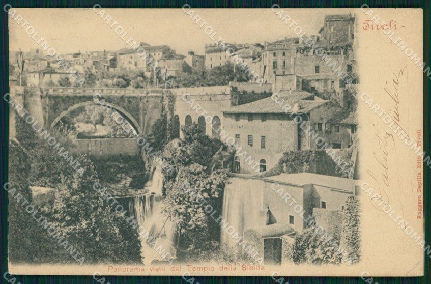 Roma Tivoli Veduta dal Tempio della Sibilla PIEGHINA cartolina MX3914 – fronte