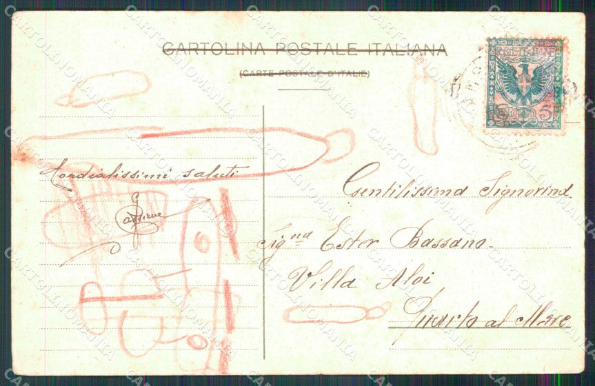 Genova Nervi Saluto da Viale delle Palme cartolina MX3925 – retro