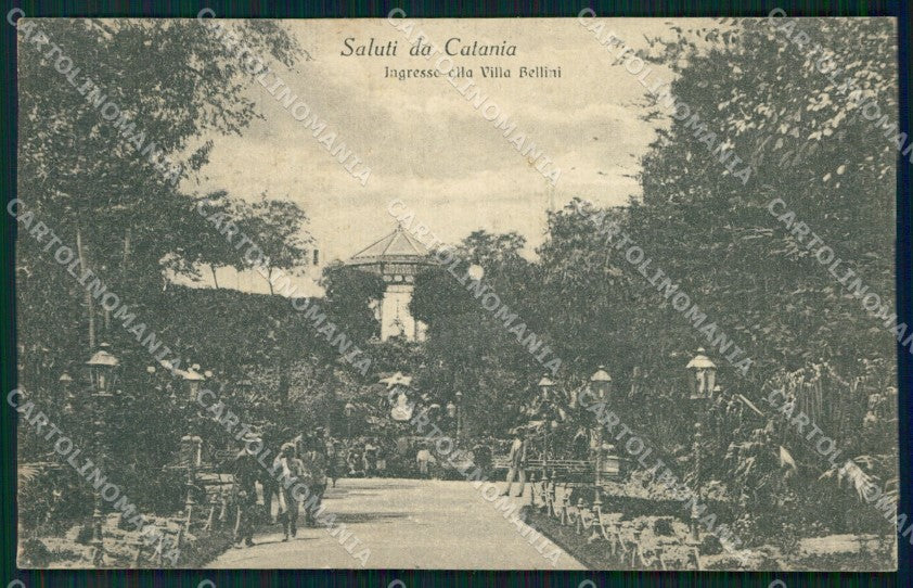 Catania Città Saluti da Ingresso Villa Bellini Alterocca 15710 cartolina MX3943 – fronte
