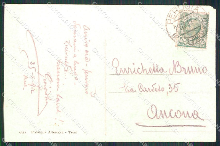 Perugia Città Fonte Maggiore Alterocca 9852 PIEGHINA ABRASA cartolina MX3956 – retro