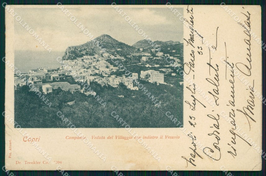 Napoli Capri Veduta del Villaggio Trenkler 5094 Alinari ABRASA cartolina MX3977 – fronte