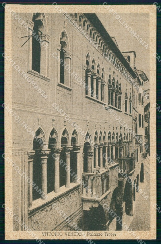 Treviso Vittorio Veneto Palazzo Trojer PIEGHINA cartolina MX3981 – fronte