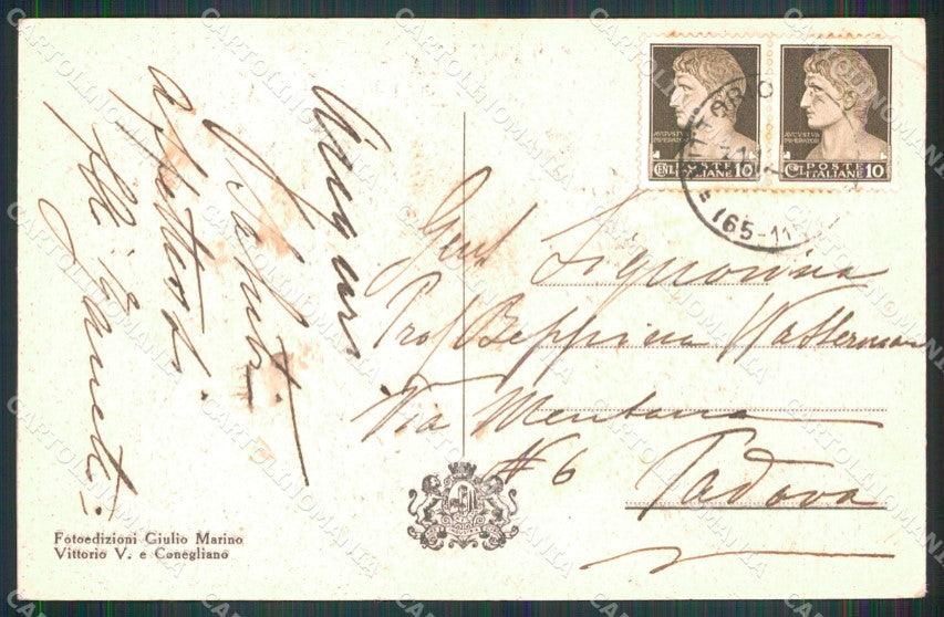 Treviso Vittorio Veneto Palazzo Trojer PIEGHINA cartolina MX3981 – retro