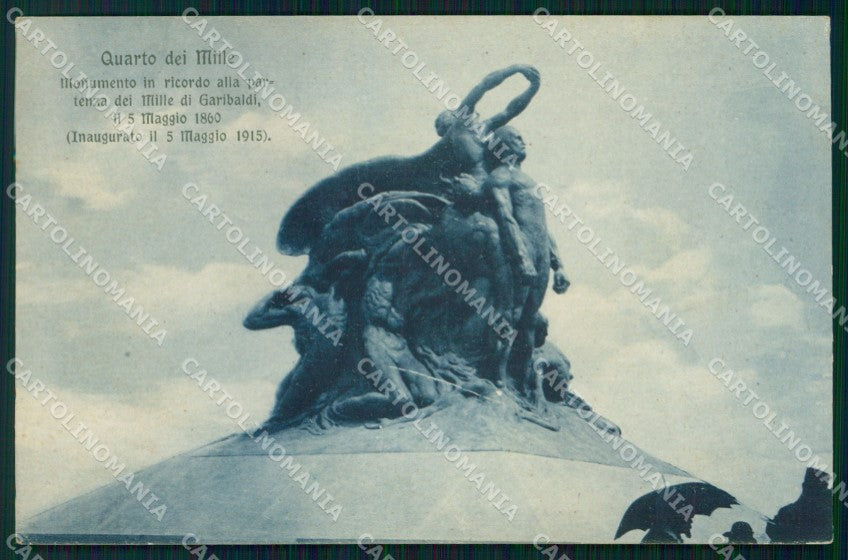 Genova Città Quarto dei Mille Monumento Garibaldi Modiano 19667 cartolina MX3989 – fronte