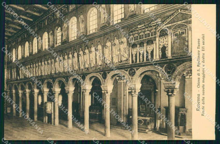 Ravenna Città Chiesa Sant'Apollinare Navata Brunner 15641 cartolina MX3991 – fronte